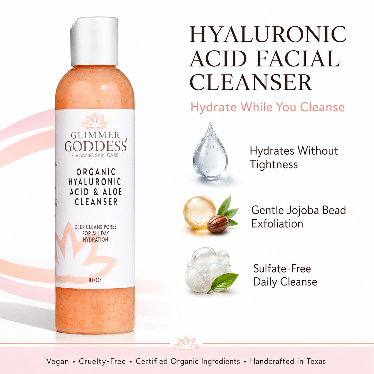 Organic Hydrating Facial Cleanser with Jojoba Beads